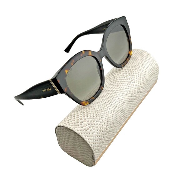 NEW Jimmy Choo Leela Women\'s Sunglasses 55MM Havana Brown Tortoise ITALY w/Case main image 5
